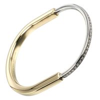 Tiffany & Co. Lock Bracelet, 18K Yellow Gold, 18K White Gold with Diamonds, Approx. 38g, for Women [Secondhand]