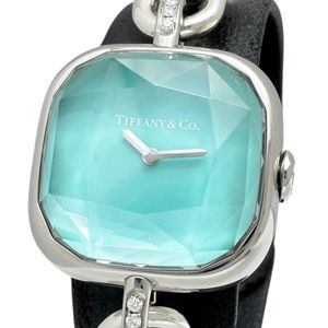 TIFFANY & Co. Hardware Watch 73331269, Stainless Steel/Silver Quartz Movement, Blue Dial, Women's