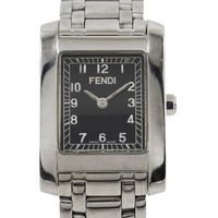 二手FENDI Olologi 女士手錶，7000L 不銹鋼，石英機芯，模擬顯示，黑色錶盤。