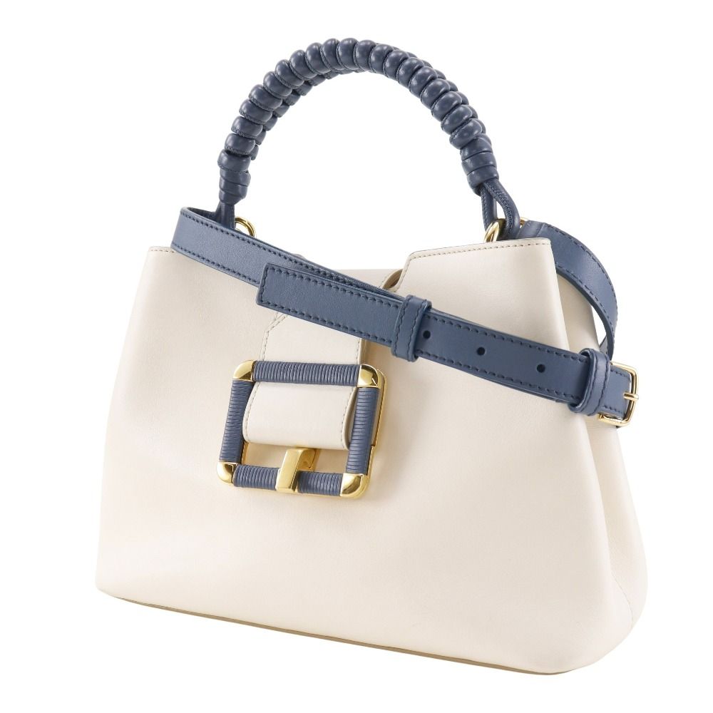 BALLY Janelle JORAH 2-Way Shoulder Bag in White/Blue Leather with