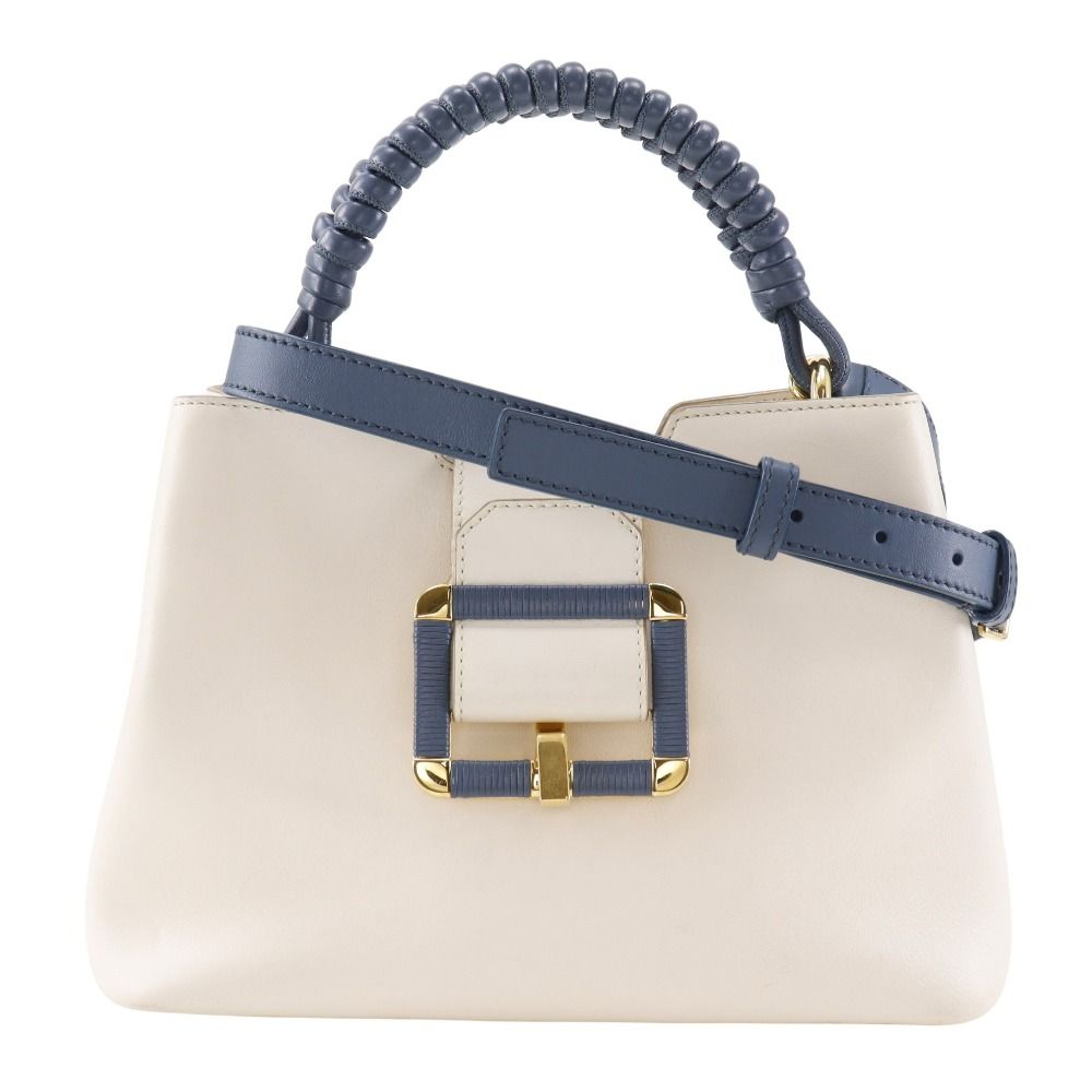 BALLY Janelle JORAH 2-Way Shoulder Bag in White/Blue Leather with