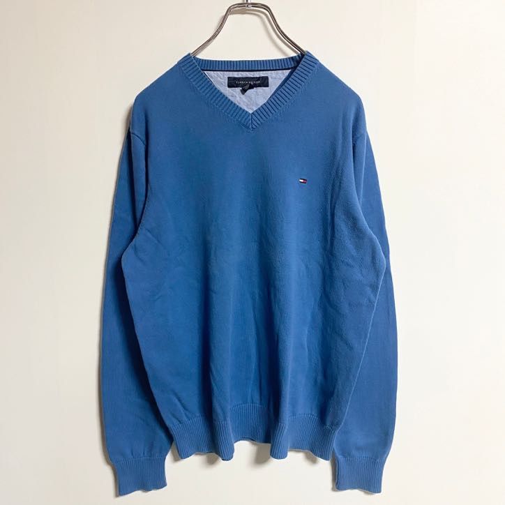 Used TOMMY HILFIGER Hilfiger long-sleeved V-neck knit sweater with