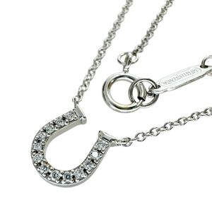 TIFFANY & Co. Horseshoe Diamond Necklace in 18K White Gold, 2.0g, 41cm, Women's [Pre-owned]