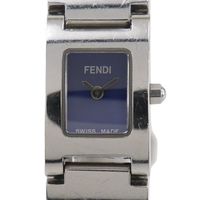 二手FENDI Olologi 手錶，3150L 不鏽鋼，銀色石英機芯，模擬顯示，藍色錶盤，女士款。