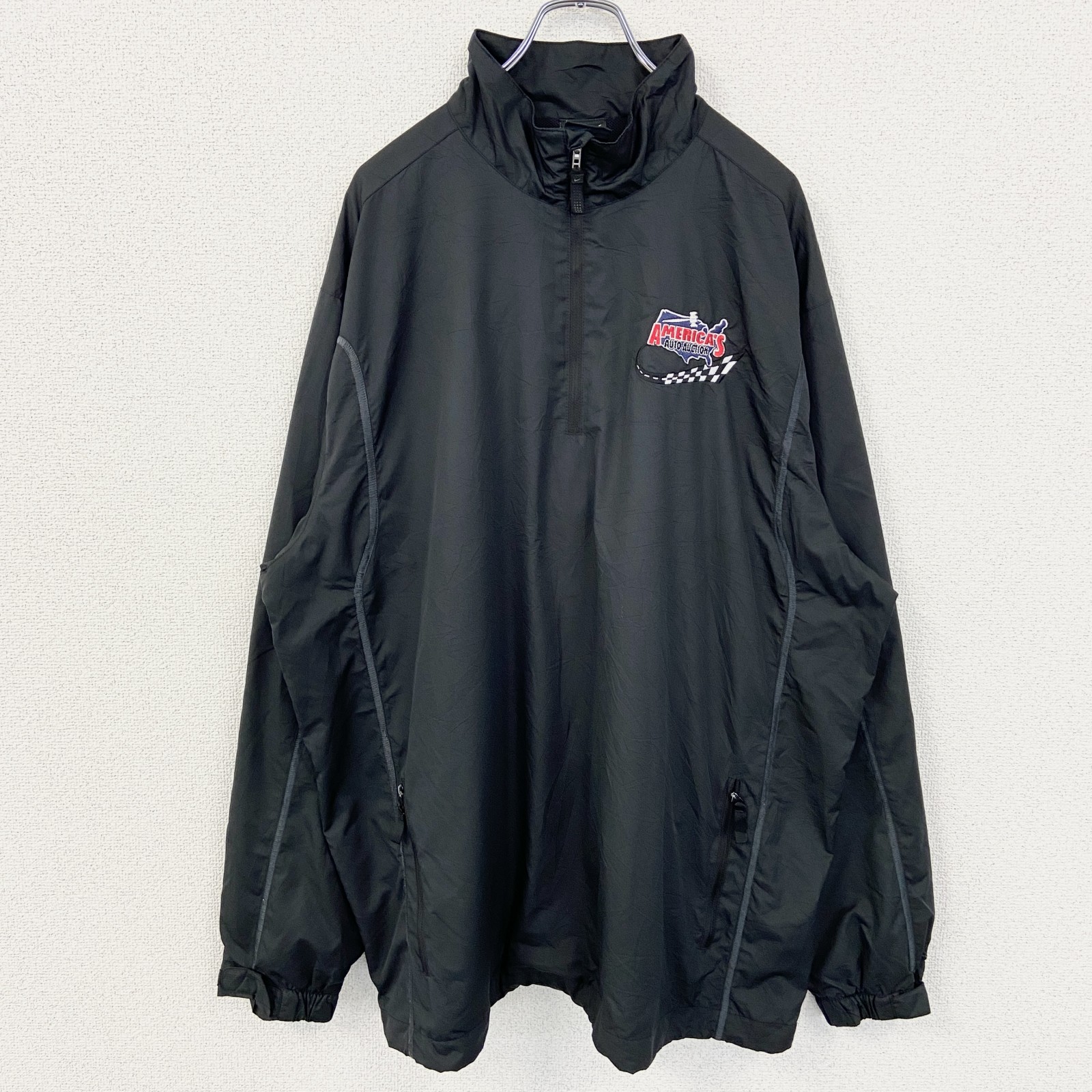 NikeGolf　ハーフジップウェア　黒　ワンポイント刺繍　企業ロゴ　古着