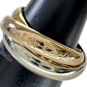 Pre-owned Cartier Trinity Classic Ring, size 11, 18K Yellow Gold/White/Pink, 7.2g, 51 (no serial number), for women.
