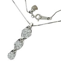 Secondhand 0.834 Carat 18K White Gold Diamond Necklace, 5.2g, 45.5cm, for Women