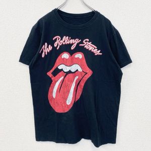헌 옷 used 반소매 밴드 프린트 T셔츠 음악 롤링 스톤즈 클래식 록 블랙 블랙 L 사이즈