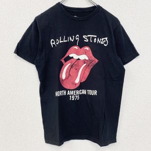 헌 옷 used THE ROLLING STONES 반소매 밴드 프린트 T셔츠 크루 넥 레트로 블랙 블랙 S 사이즈