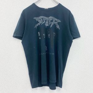 헌 옷 used GILDAN 길단 반팔 밴드 프린트 T셔츠 레트로 디자인 크루 넥 락 블랙 블랙 M 사이즈