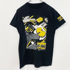 헌 옷 used 우탄 클랜 반소매 밴드 프린트 T셔츠 힙합 레트로 디자인 크루 넥 블랙 블랙 S 사이즈