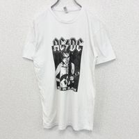 Used NEXT LEVEL AC/DC crew neck short-sleeved band print T-shirt, white ...