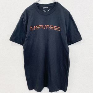 헌 옷 used 반소매 밴드 프린트 T셔츠 디스터브드 헤비메탈 블랙 블랙 크루 넥 레트로 디자인 M사이즈