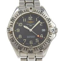 Pre-owned BREITLING Colt watch, A17035, stainless steel, automatic, analog display, black dial, women's.