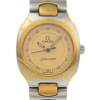 OMEGA Seamaster Polaris watch, caliber 1460, stainless steel and yellow gold, 1986, gold quartz movement, analog display, gold dial, Seamaster for women [pre-owned]