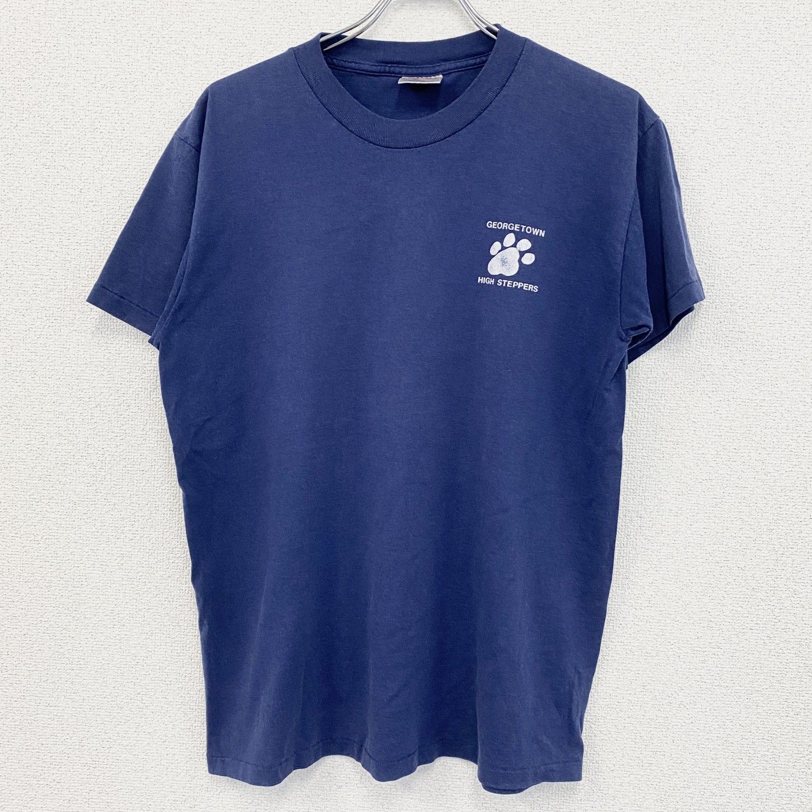 Used 90s ONEITA short-sleeved print T-shirt, single stitch, navy