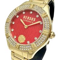 二手范思哲(VERSACE)鑲鑽 VSP262019 手錶，GP 石英機芯，RED錶盤，男童款