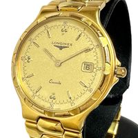 LONGINES/ 浪琴 Conquest L1.614.2 腕錶，鍍金石英機芯，金色錶盤，男童款 [二手]