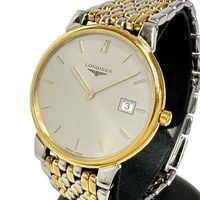 LONGINES/ 浪琴錶 Grand Classic L5.632.3 男士腕錶，不鏽鋼/鍍金石英機芯，灰色錶盤 [二手]