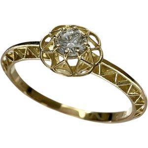 AHKAH Cannage Diamond Ring, Size 10, 0.13ct, 1.4g, 18K Gold, Women's, Pre-owned
