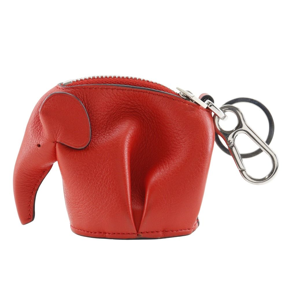 로에베 LOEWE 엘리펀트 모티브 코인 케이스 가방 매력 199.30.N96 레더 스페인제 레드 패스너 Elephant motif  유니섹스【중고】 | 日本二手精品 ｜ 도코데모