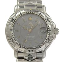 Pre-owned TAG HEUER Professional 6000 Series WH1112 Men's Watch, Stainless Steel, Silver Quartz Movement, Analog Display, Gray Dial