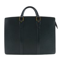 Pre-owned Louis LOUIS VUITTON Porte Documentant Rosen Business Bag, Taiga Episea, 1999, Dark Green, VI0919, A4, Zipper, Men's.