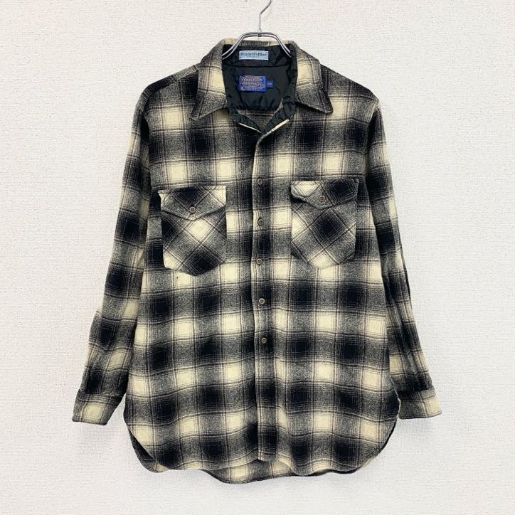 70s 70s PENDLETON Wool Ombre Check Shirt希少 PENDLETON Wool Ombre
