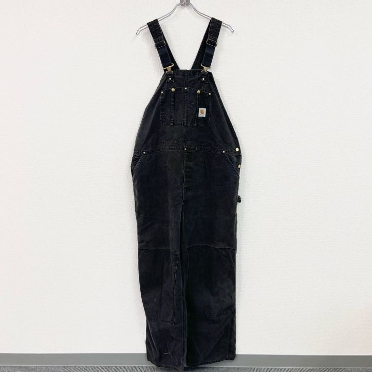 Carhartt ブラックデニム ダブルニーオーバーオール w32 carhartt