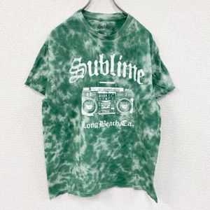 헌 옷 used SUBLIME 서브 라임 반소매 음악 프린트 T셔츠 밴드 T타이 다이 다이 그린 그린 L 사이즈