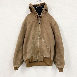 Used Carhartt Active Jacket, Duck Jacket with Quilted Liner, Braun , Size M