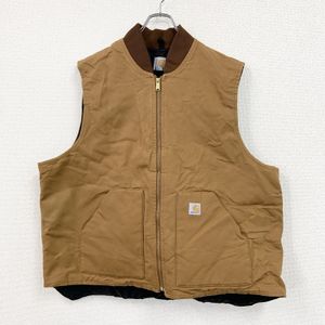 Used Carhartt duck vest with quilted liner and padding, Braun, size 3XL