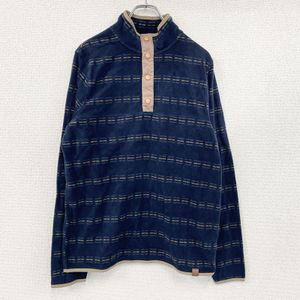Used LIV OUTDOOR half-button fleece pullover with synchilla snap t-shirt, navy, size L