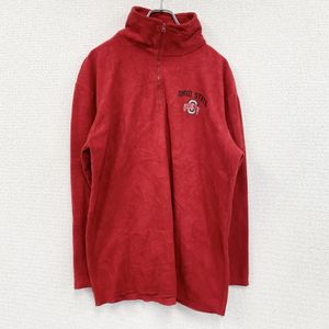 Used 2000s Big Ball Sports Half-Zip Fleece Pullover, Vintage Red, RED M