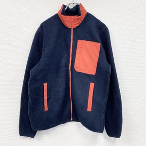 Used GAP full-zip fleece jacket/boa jacket in navy blue