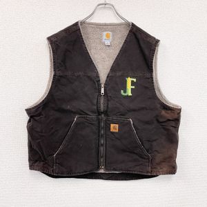 Used Carhartt duck vest with boa liner, dark Braun, size 2XL