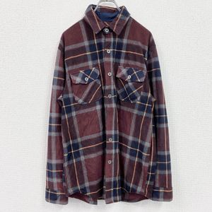 Used Feedom Foundry long-sleeved fleece shirt, plaid, wine RED , size M
