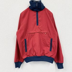 Used LLBean anorak jacket in red, RED M