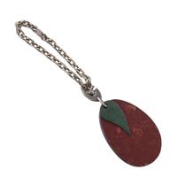 Hermès Plum Charm Fruit Bag Charm Leather Red Plat Unisex [Pre-owned]