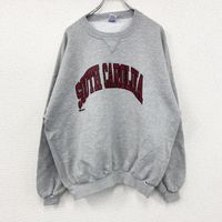 Used 90s RUSSEL ATHLETIC sweatshirt, vintage gray, V-neck, size XXL
