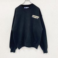 Used 90s Russel Athletic sweatshirt, black, size L, with a V-neck front.