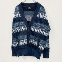 Used 80s Tejidos Ruminahul Angora-blend Wool Knit Cardigan in Multicolor, All-Over Color