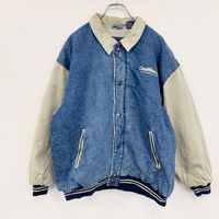 Used 2000s North Bay denim jacket, vintage, padded, two- Color indigo, size XL