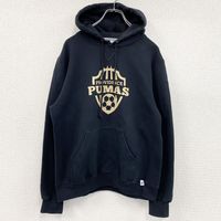 Used 2000s Russell Athletic sweatshirt/hoodie, vintage, black, V-neck, size M