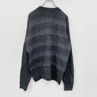 Used CHERESKIN polyester knit sweater, all-over print, gray, size XL