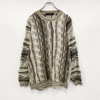 Vintage Protege COOGI-style cotton knit sweater from the 2000s. 3D knit, all-over print, Color, size L.