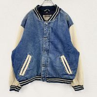 Used 90s COLORADO denim stadium jacket, vintage, padded, indigo, size XL