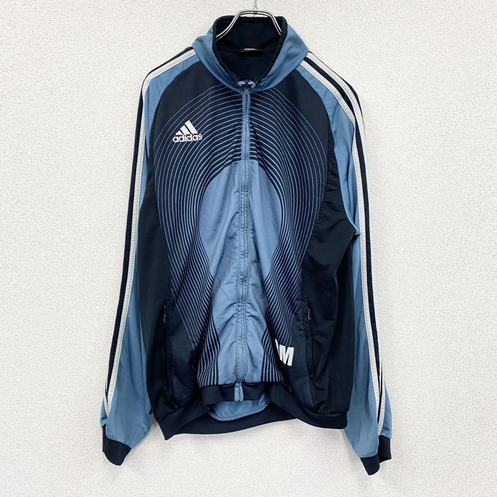 Used 2000s adidas track jacket/jersey, vintage, light blue and