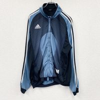 Used 2000s adidas track jacket/jersey, vintage, light blue and navy, size 42