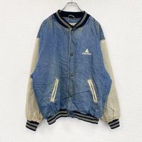 Used 2000s GEAR denim stadium jacket, vintage, padded, indigo, size L